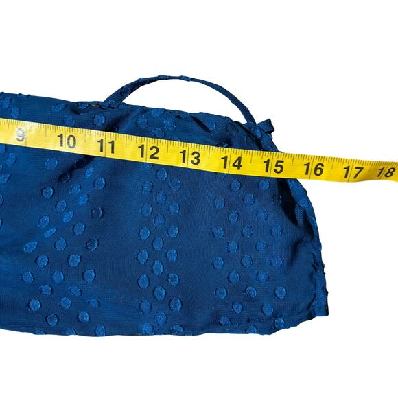 New York & Company Soho Teal Polka Dot Sheer V-Neck Blouse Size M - Picture 6 of 11